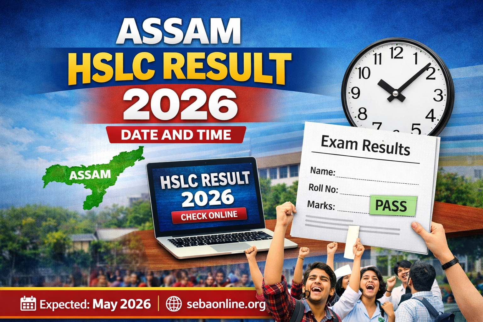 Assam HSLC Result 2026 date and time