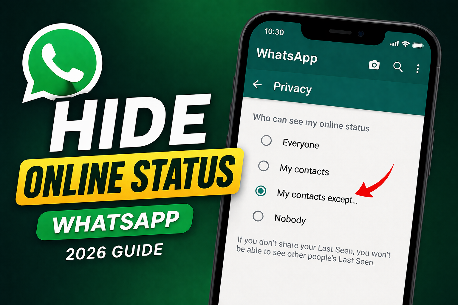 how to hide online status on whatsapp