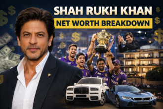 Shah Rukh Khan net worth breakdown image with assets and business empire