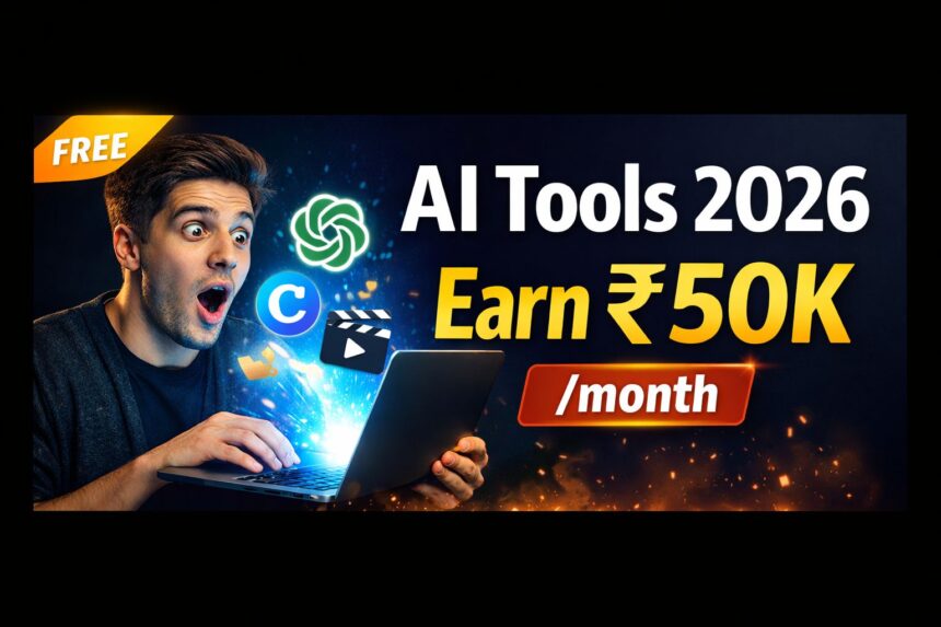 👉 best AI tools for beginners 2026 thumbnail earn money with AI tools