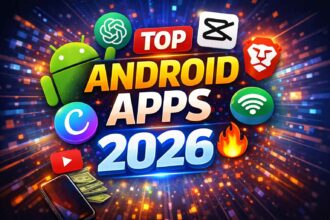 Top 10 Android Apps You Must Try in 2026 thumbnail showing popular apps and smartphone features