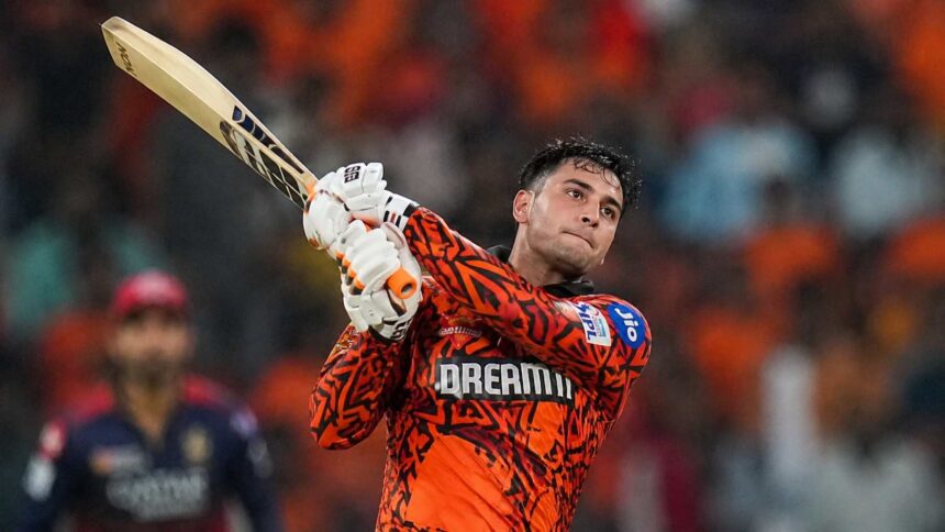 Abhishek Sharma batting for Sunrisers Hyderabad during IPL 2026